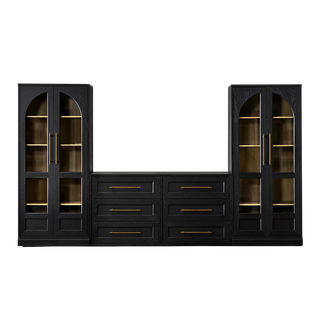 Blake 126" U Shape Entertainment Center, Tall Cabinet Style 1