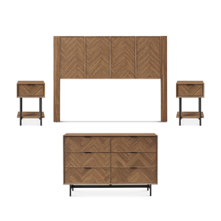 Axis 4-Piece Bedroom Set (Headboard, Nightstands, 6-Drawer Dresser)