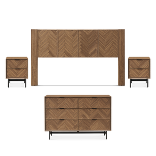 Axis 4-Piece Bedroom Set (Headboard, Nightstands, 6-Drawer Dresser)