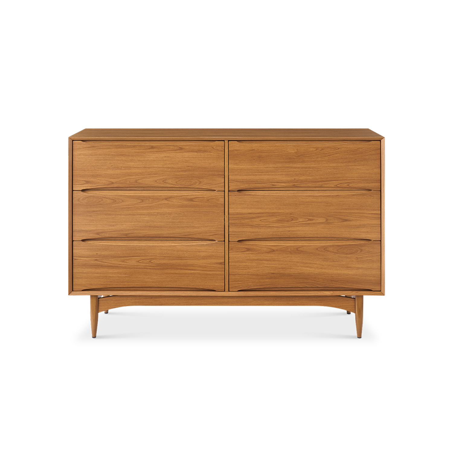 Retrovie Mid-Century Modern 6-Drawer Dresser Mopio Retrovie Mid-Century Modern 6-Drawer Dresser Mopio