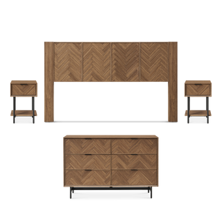 Axis 4-Piece Bedroom Set (Headboard, Nightstands, 6-Drawer Dresser)