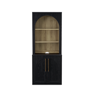 Blake Modular Storage Cabinet with Hutch Arched, Black Oak