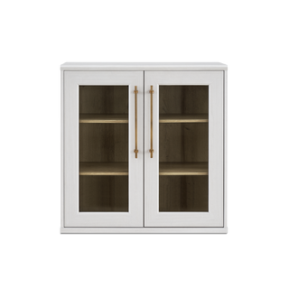 Blake Modular Storage Cabinet Acrylic, White Oak Single