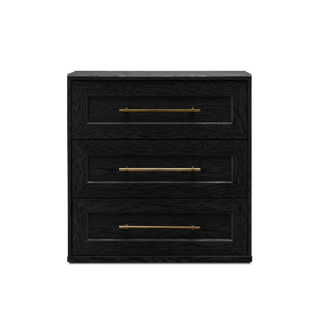 Blake 3 Drawer Dresser, Black Oak Single