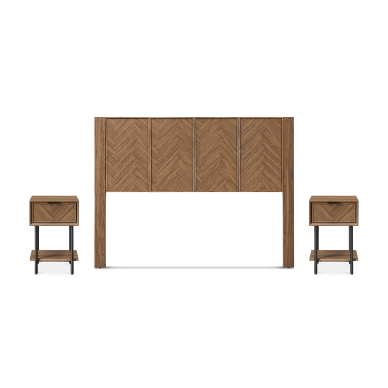 Axis 3-Piece Bedroom Set (Headboard, Nightstands)