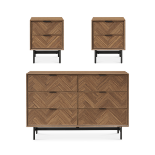 Axis 3-Piece Bedroom Set (6-Drawer Dresser, Nightstands)