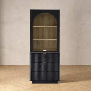 Brooklyn Hutch Dresser (Black Oak)