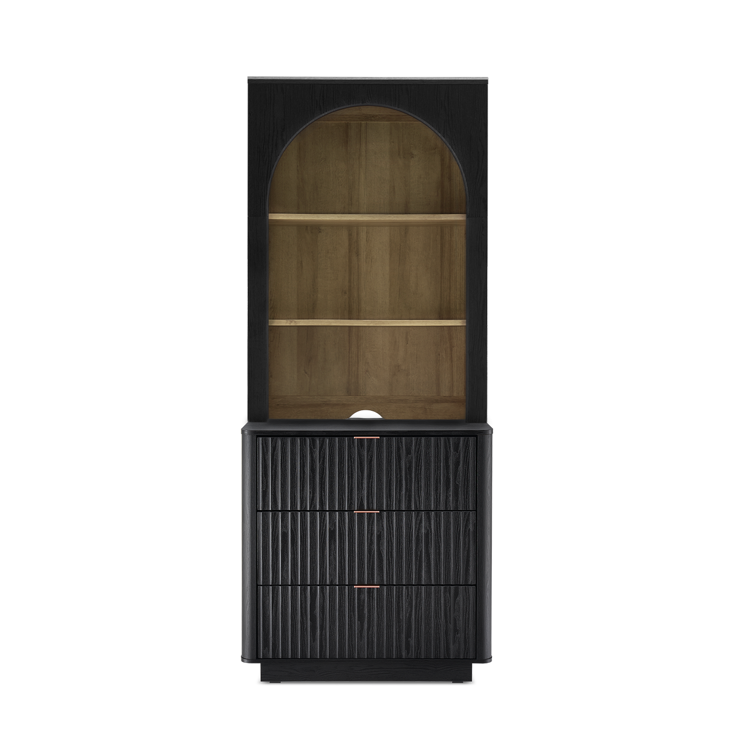 Brooklyn Hutch Dresser (Black Oak)