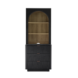 Brooklyn Hutch Dresser (Black Oak)