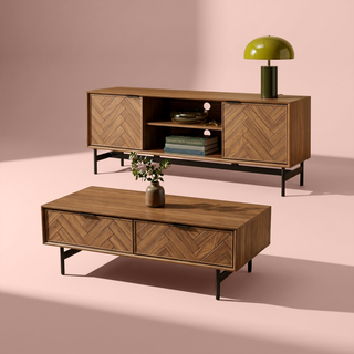 Axis Herringbone 59" TV Stand & Coffee Table Set