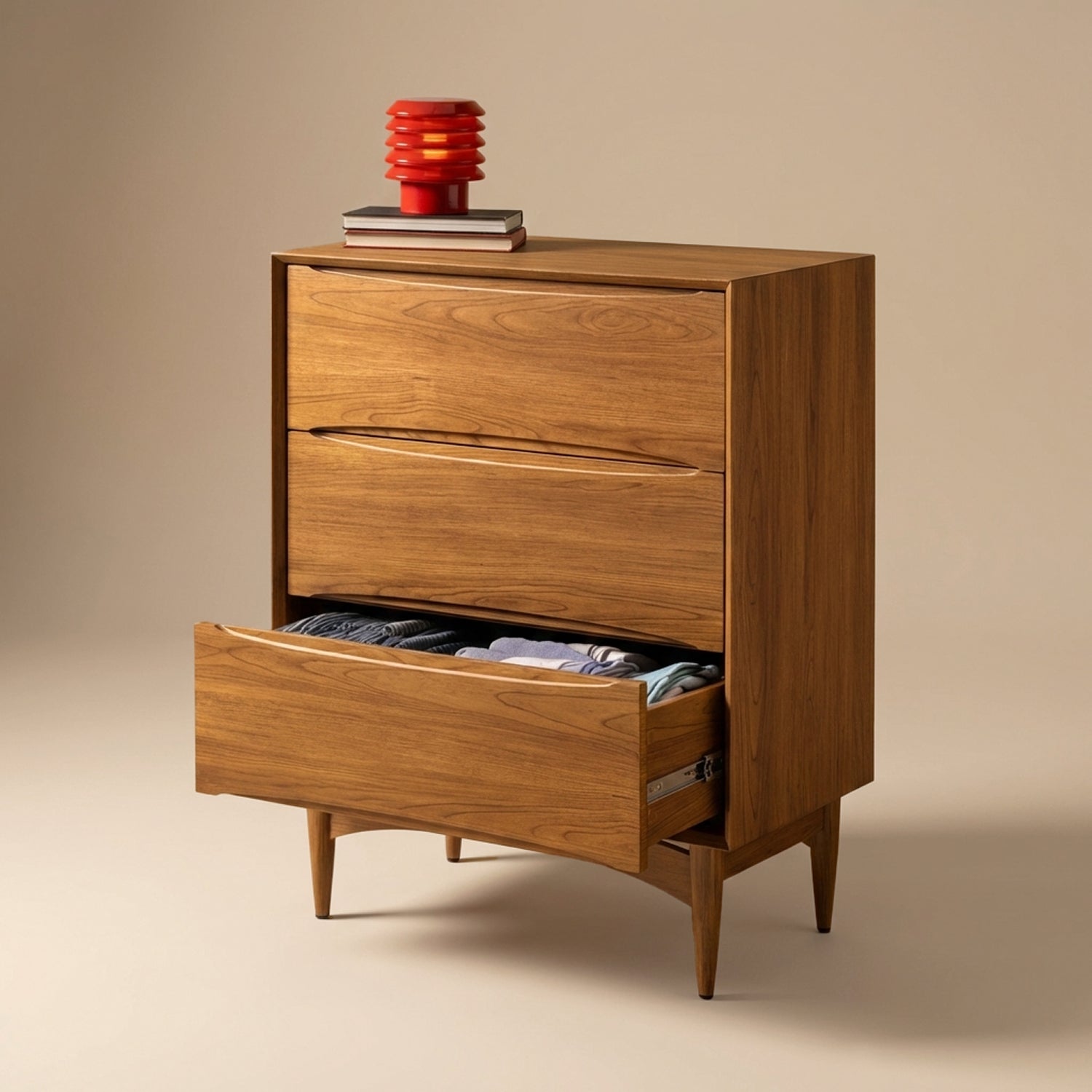 Retrovie Mid-Century Modern 3-Drawer Dresser