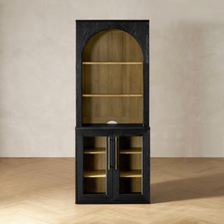 [Pre-order] Blake Modular Storage Cabinet with Hutch Acrylic, Black Oak