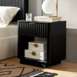Brooklyn Nightstand, Black Oak