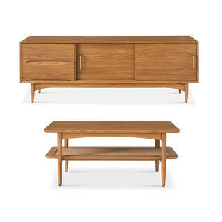 Retrovie Mid-Century Modern 67" TV Stand & 40" Coffee Table Set