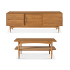 Retrovie Mid-Century Modern 67" TV Stand & 40" Coffee Table Set