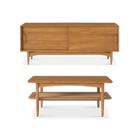 Retrovie Mid-Century Modern 59" TV Stand & 40" Coffee Table Set