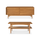 Retrovie Mid-Century Modern 59" TV Stand & 40" Coffee Table Set