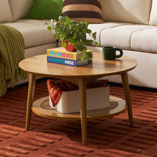 Retrovie Mid-Century Modern 67" TV Stand & Round Coffee Table Set