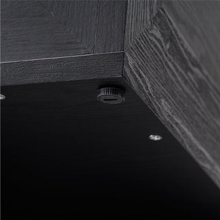 Blake Modular Storage Cabinet Acrylic, Black Oak Single - levelers