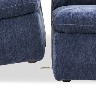 Macy 6 Seats Modular Sectional Sofa with Fully Removable Covers, Large Storage (Navy Blue Chenille)