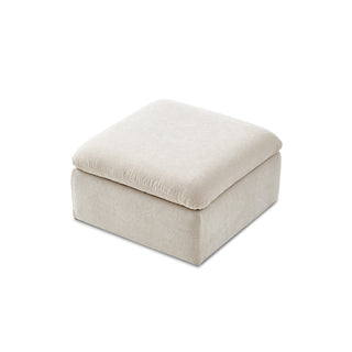 Macy Ottoman with Storage, Alpine Beige Chenille