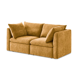 Macy Loveseat with Storage, Ochre Yellow Chenille