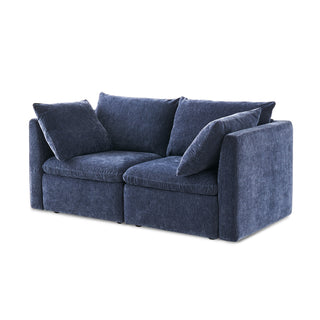 Macy Loveseat with Storage, Navy Blue Chenille
