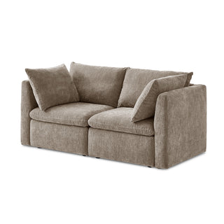 Macy Loveseat with Storage, Taupe Chenille