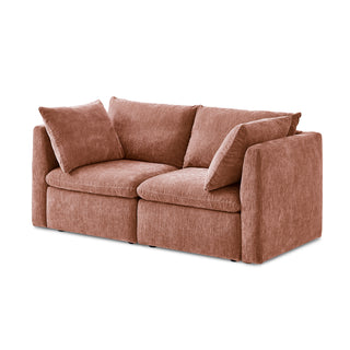 Macy Loveseat with Storage, Rusty Peach Red Chenille