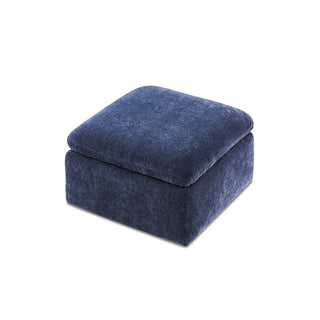 Macy Ottoman with Storage, Navy Blue Chenille