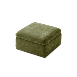 Macy Ottoman with Storage, Moss Green Chenille