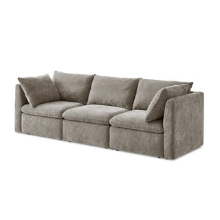 Macy 3 Seater Modular Sectional Sofa with Fully Removable Covers, Large Storage (Keystone Gray Chenille)