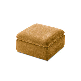 Macy Ottoman with Storage, Ochre Yellow Chenille