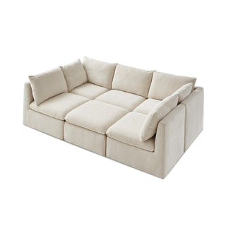 Macy Pit-sectional Sofa, Alpine Beige Chenille