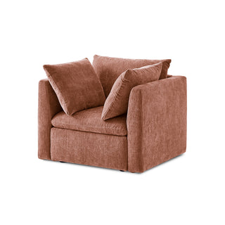 Macy Armchair with Storage, Rusty Peach Red Chenille