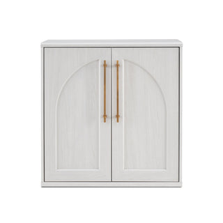 Blake Modular Storage Cabinet Arched, White Oak Single - angle view