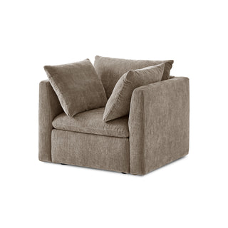 Macy Armchair with Storage, Taupe Chenille