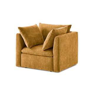 Macy Armchair with Storage, Ochre Yellow Chenille