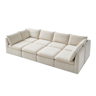 Macy Pit-sectional Sofa, Alpine Beige Chenille