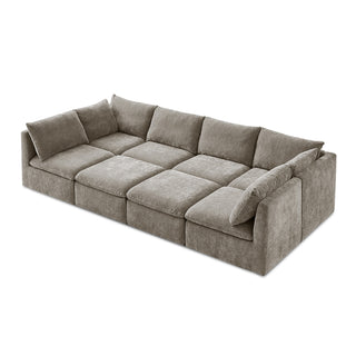 Macy Pit-sectional Sofa, Keystone Gray Chenille
