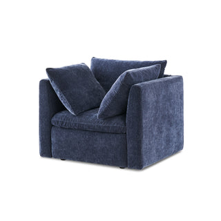 Macy Armchair with Storage, Navy Blue Chenille