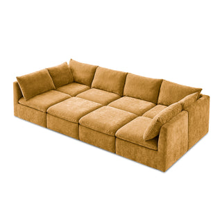 Macy Pit-sectional Sofa, Ochre Yellow Chenille