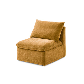 Macy Armchair with Storage, Ochre Yellow Chenille