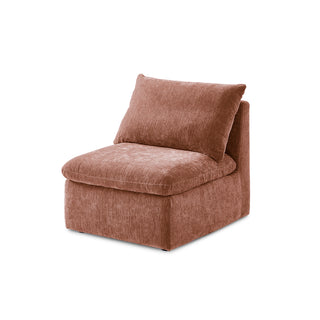 Macy Armchair with Storage, Rusty Peach Red Chenille