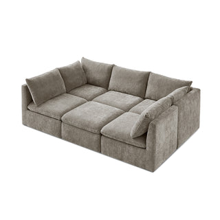 Macy Pit-sectional Sofa, Keystone Gray Chenille