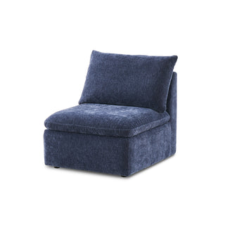Macy Armchair with Storage, Navy Blue Chenille