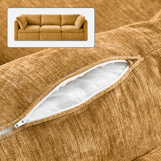 Macy Washable Slipcover Only (3 Seater), Ochre Yellow Chenille