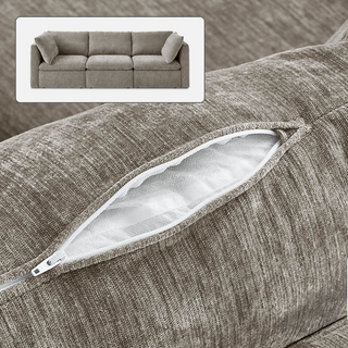 Macy Washable Slipcover Only (3 Seater), Keystone Gray Chenille