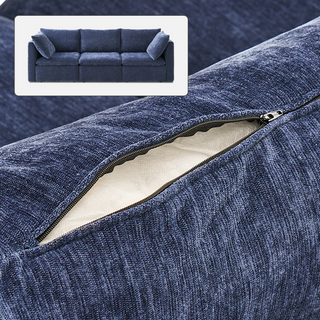 Macy Washable Slipcover Only (3 Seater), Navy Blue Chenille