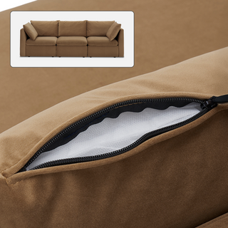 Macy Washable Slipcover Only (3 Seater), Hazelnut Brown Velvet